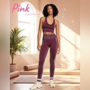 NWT PINK Purple Rose Shine Leggings Size Medium